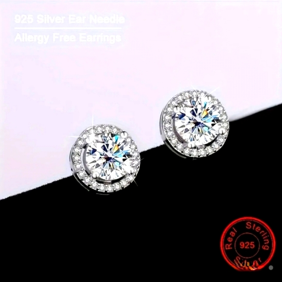 Women's Halo Style Earrings - Picture 4 of 4